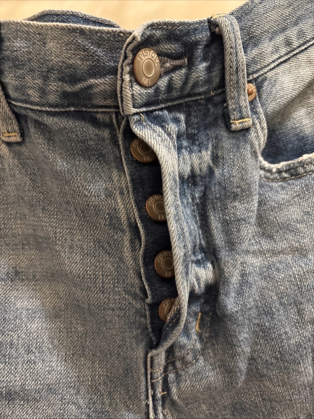 Pistola Devin High Rise Mom Cut Off Shorts Women's Size 25 Button Fly Distressed - Picture 7 of 7